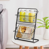 2 Tier Removable Wire Hanging Basket Kitchen Vegetable Storage Basket Organizer