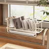 Kitchen Dish Drainer Cabinet Pull-Out Organizer with Large Capacity Tableware Storage Racks Metal Material