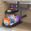 Dual-Tier Plastic Standing Type Under Sink Organizer for Kitchen and Bathroom Multi-Purpose Sundries Storage