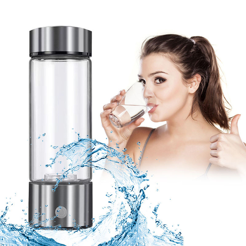 Two in One New Design Colorful Lights Cup Base Filter Glass Portable Hydrogen Rich Health Cup Hydrogen Rich Filter Cup