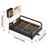 Wrought Iron Kitchen Storage Rack Standing Dish Drying Drainer Cups Utensils Organizer Sink Side Cross-Border Holder Cutlery