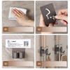 Mop Broom Holder No Dril Wall Mounted Heavy Duty with Hooks Hanger for Bathroom