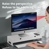Double-Tier Metal Computer Monitor Booster Stand Office Desktop Storage Stand with Standing Type Installation for Sundries