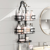 Bathroom Hanging Shower Organizer Large Hanging Shower Caddy with Hooks for Razor and Sponge Rustproof
