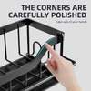 No-Hole Household Kitchen Countertop Sponge Draining Storage Rack Towel Bar + Hanging Stickers