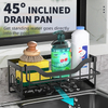 No-Hole Household Kitchen Countertop Sponge Draining Storage Rack Towel Bar + Hanging Stickers