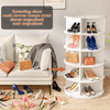 Customized Size Shoe Carousel 360 Rotating Shoe Rack Tower 5 Tier Storage Cabinet Rotating Shoe Racks