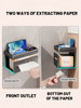 Double Bathroom Paper Towel Box Wall Mounted Shelf Toilet No Punch Restroom Toilet Paper Box Roll Tissue Storage