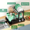 Cross-Border Kitchen Bowl Rack Home Anti-Rust Countertop Double Draining Bowl Rack Multi-Functional Dish Storage Racks