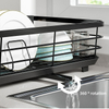 Metal Wire Kitchen Countertop Tableware Storage Rack Single-layer Black Over Sink Dish Rack Kitchen Accessories Customized Logo
