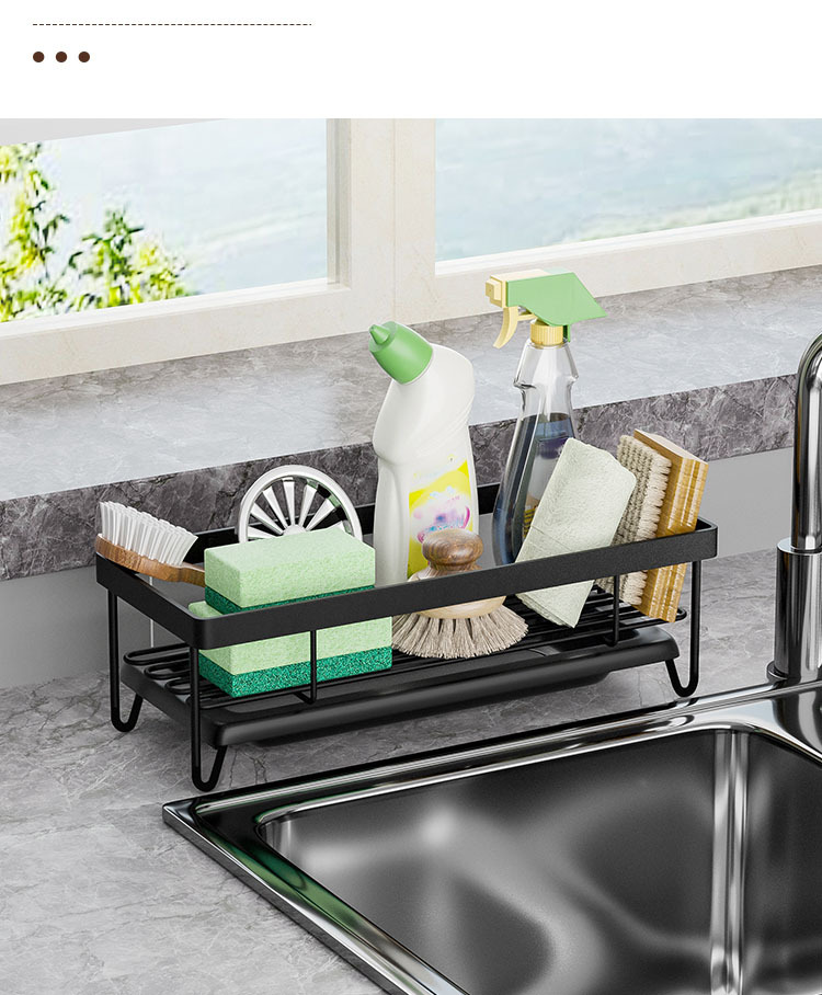 Kitchen Draining Dishwashing Detergent Sponge Rag Storage Rack