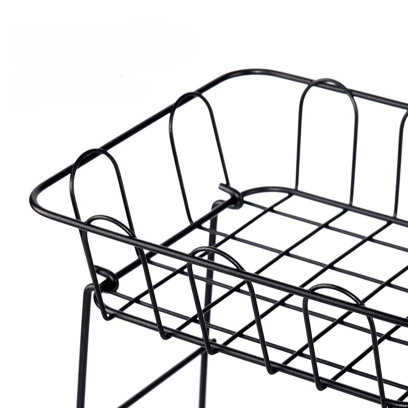 Kitchen Double Countertop Water Fruit Vegetable Rack Storage Basket Snack Holder and Storage Rack Basket