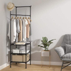 Coat Rack Freestanding Closet Organizer 3 Storage Shelves, Corner Storage Organizer