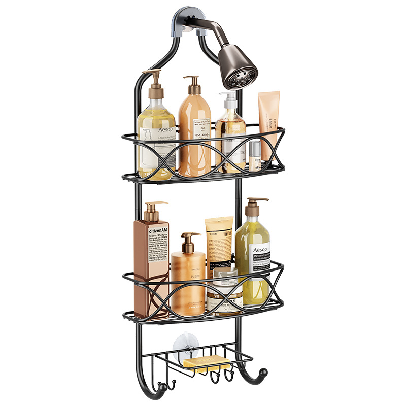 Cross Border Wrought Iron Shower Room Bathroom Rack Shower Head Shelf Hanging Shelf Organizer Shower Gel Shampoo Storage