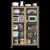 Carbon Steel Mobile Metal Storage Cabinet with Wheels and Doors for Home or Office Filing for Spices and Food Storage