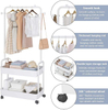 Metal Clothing Racks Freestanding Trolley Coat Rack With Wheels Garment Rack for Storage
