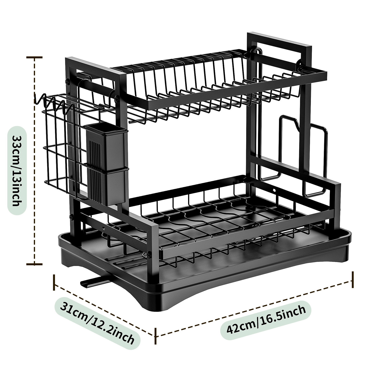 Cross-Border Kitchen Sink Countertop Dish Draining Rack Basket Cupboard Knife and Fork Cutlery Organizer