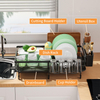 Iron Dish Drying Rack with Drainboard Dish Drainers for Kitchen Counter Sink Adjustable Spout Dish Strainers with Utensil Holder