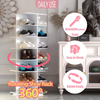 7 Tier Rotating Shoe Rack Tower 360 4 Grids Per Layer Square Shoe Storage Organizer, Fits 28 Pair of Shoe