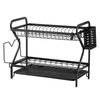 Kitchen Storage and Display Dish Rack Double-Tiered Stand Type Drainage Filter Household Knife Organizer