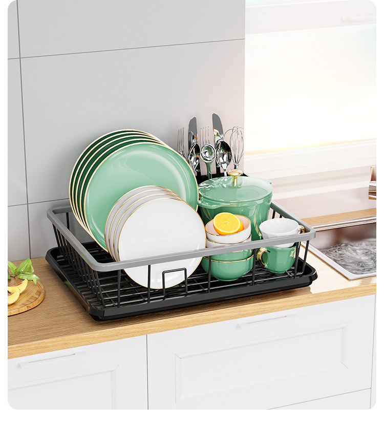 Single Draining Dish Rack for Kitchen Tableware Storage Basket With Organizer Display Home Kitchenware Bowl Racks