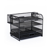 Letter Tray Paper Organizer 4-Tier Desk Organizer File Organizer Paper Holder with Handle, Metal Desktop Document Shelf