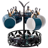 Rotating Drainage Organizer Iron Mug Holder Double Tiers Standing Type Coffee Cup and Capsule Holder Metal Material