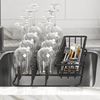 Kitchen Carbon Steel Dishes Drainer Rack Collapsible Countertop Sink Shelf Storage Standing Type Installation Home
