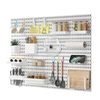 Space-Saving Carbon Steel Wall Pegboard Organizer with Customizable Accessories for Home Tableware Display Rack