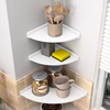 Corner Wall Shelf Holder Kitchen Bathroom Living Room Hanging Storage Cabinet Organizer 3 Tiered Wooden PVC Plastic Sustainable