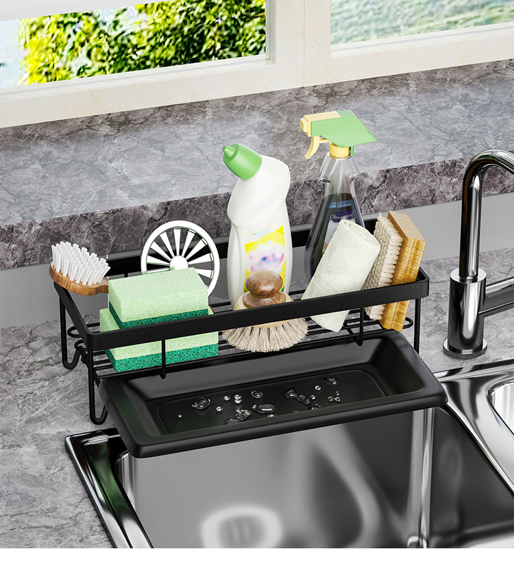 Kitchen Draining Dishwashing Detergent Sponge Rag Storage Rack