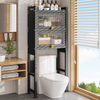 3 Tier Luxury Toilet Rack Bathroom No-Punch Space-Saving Metal Storage Cabinet