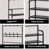 4-Tier Coat and Shoe Rack Entryway Coat Rack with 8 Hooks Shoes Organizer for Living Room, Bedroom, Office