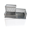 Pen Holder Desk Organizers Pencil Holder for Desk Black, 3 Compartments Metal Office Supply Organizer