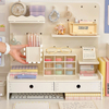 Desktop Stationary Storage Rack with Drawer White Desk Tidy Caddy Organizer for Home Office and School