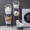 3 Tier Laundry Basket With Wheels Wire Metal Sorter Storage Trolley With Removable Hamper for Organizing Clothes
