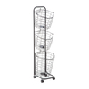 3 Tier Laundry Basket With Wheels Wire Metal Sorter Storage Trolley With Removable Hamper for Organizing Clothes