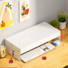 Monitor Stand Riser White 2 Tiers Metal Desk Shelf Computer Screen Stand with Storage for Desktop