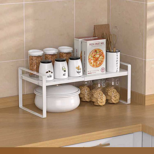 Hot Sale Expandable Countertop Shelves Stackable Storage Shelf Kitchen Spice Organizer Rack