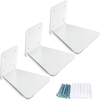 Metal Floating Bookshelf Modern White Wall Mount Shelves for Room Small Bookshelf with Minimalist Design