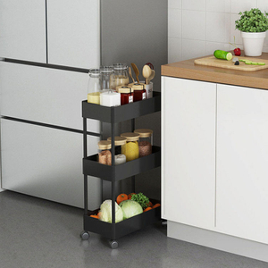 Hot Kitchen Floor Trolley Removable Narrow Seam Storage Racks