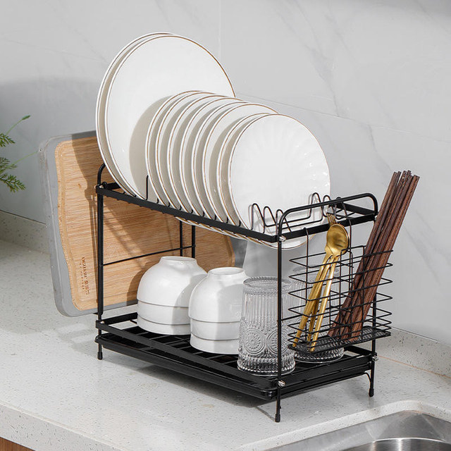 Multifunctional Dish Organizer Drain Rack Modern Kitchen Shelf Tray Home Drying Tool Cross-Border