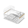 Space-Saving Carbon Steel Dish Drying Rack for Kitchen Countertops Cutlery Holder & Storage for Dishes