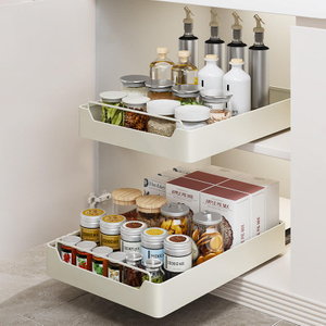 Pull Out Drawers for Cabinets Adhesive Slide Out Pantry Drawers Organizers and Storage for Kitchen Bathroom