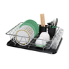 Kitchen Single-Tier Stainless Steel Draining Dish Rack Household Utensils Countertop Organizer