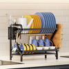 Kitchen Storage and Display Dish Rack Double-Tiered Stand Type Drainage Filter Household Knife Organizer