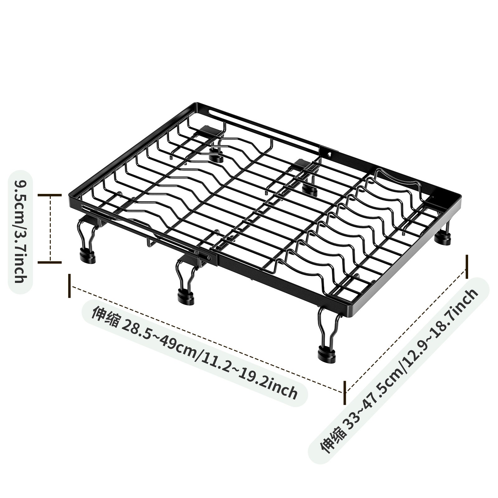 Kitchen Multifunctional Fruit and Vegetable Dish Drainer Storage Net Rack Two-way Telescopic Sink Drainage Mat