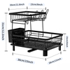 Kitchen Countertop Drying Rack with Double Tiers Household Chopsticks Knife Fork & Cup Storage Holder for Home Use