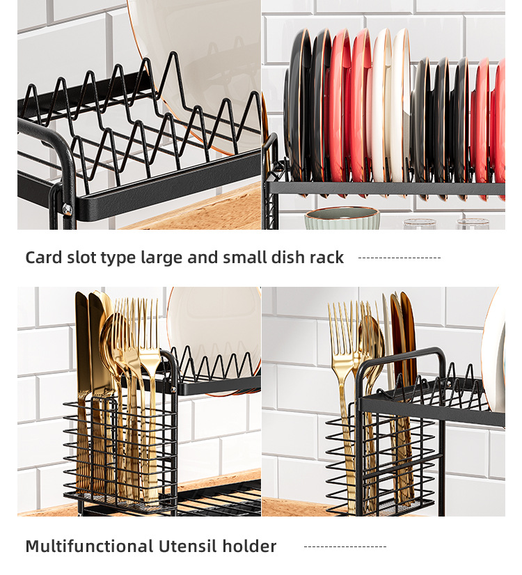Household Multifunctional Kitchen Shelf Drainer Dish Cupboard Storage Rack