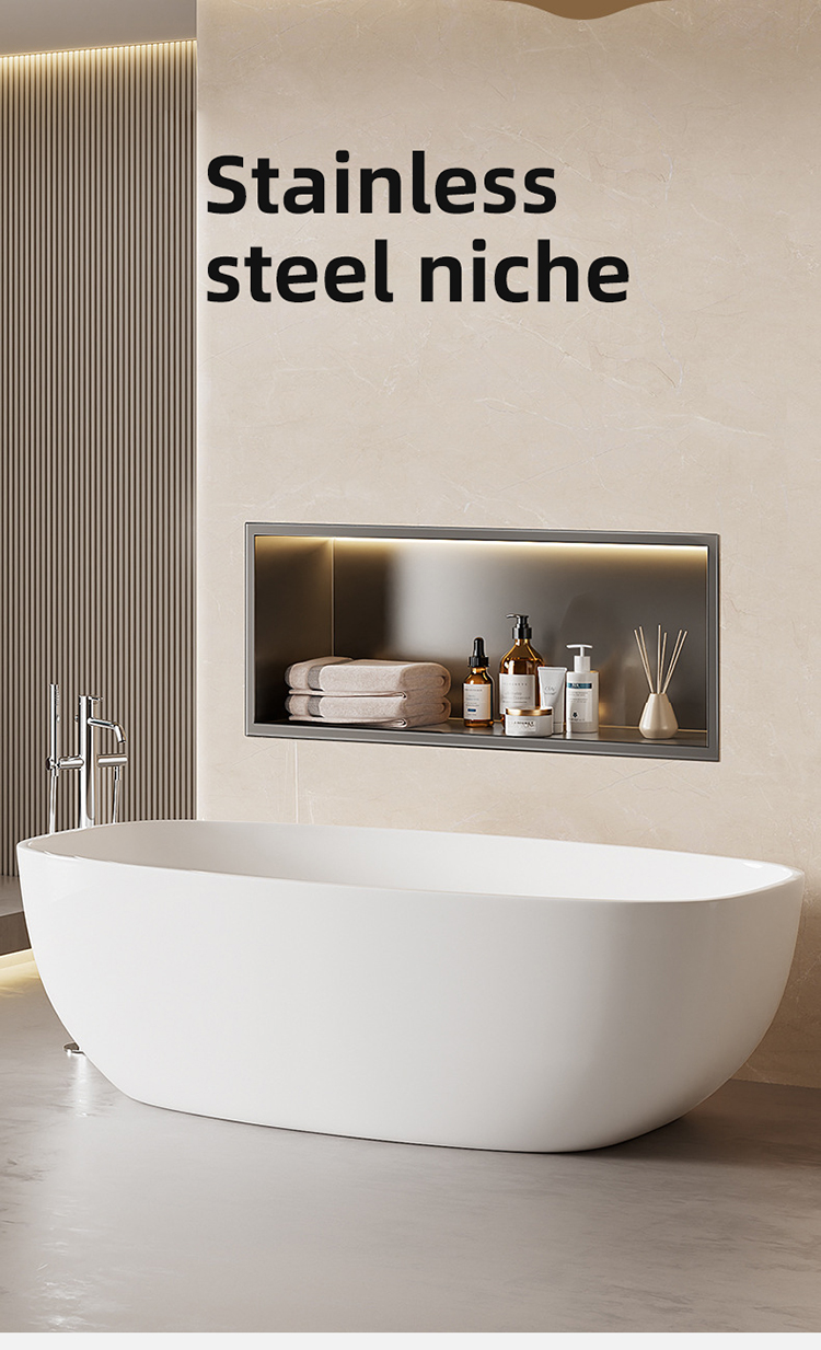 Stainless Steel Recessed Niche Electrostatic Coating Living Room Backsplash